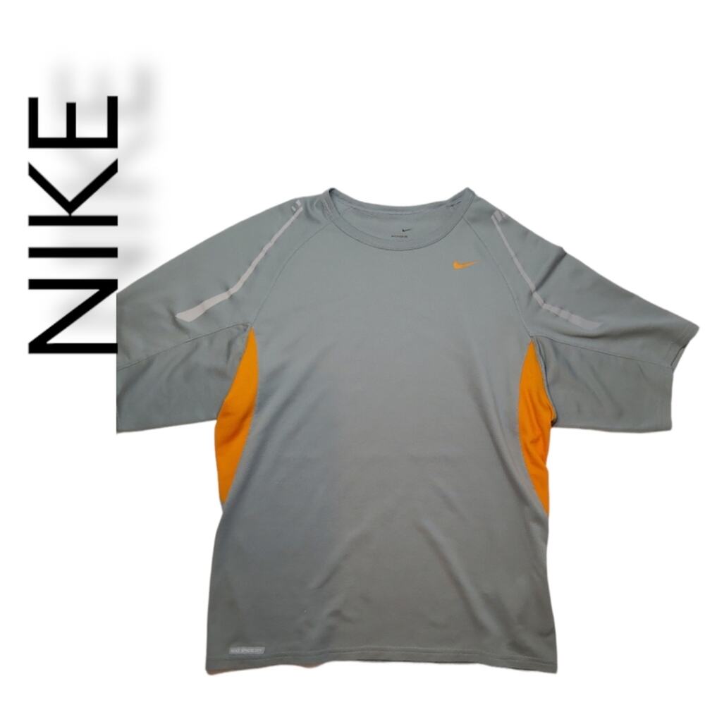 NIKE Athletic shirt. SIZE S Gray/Orange
